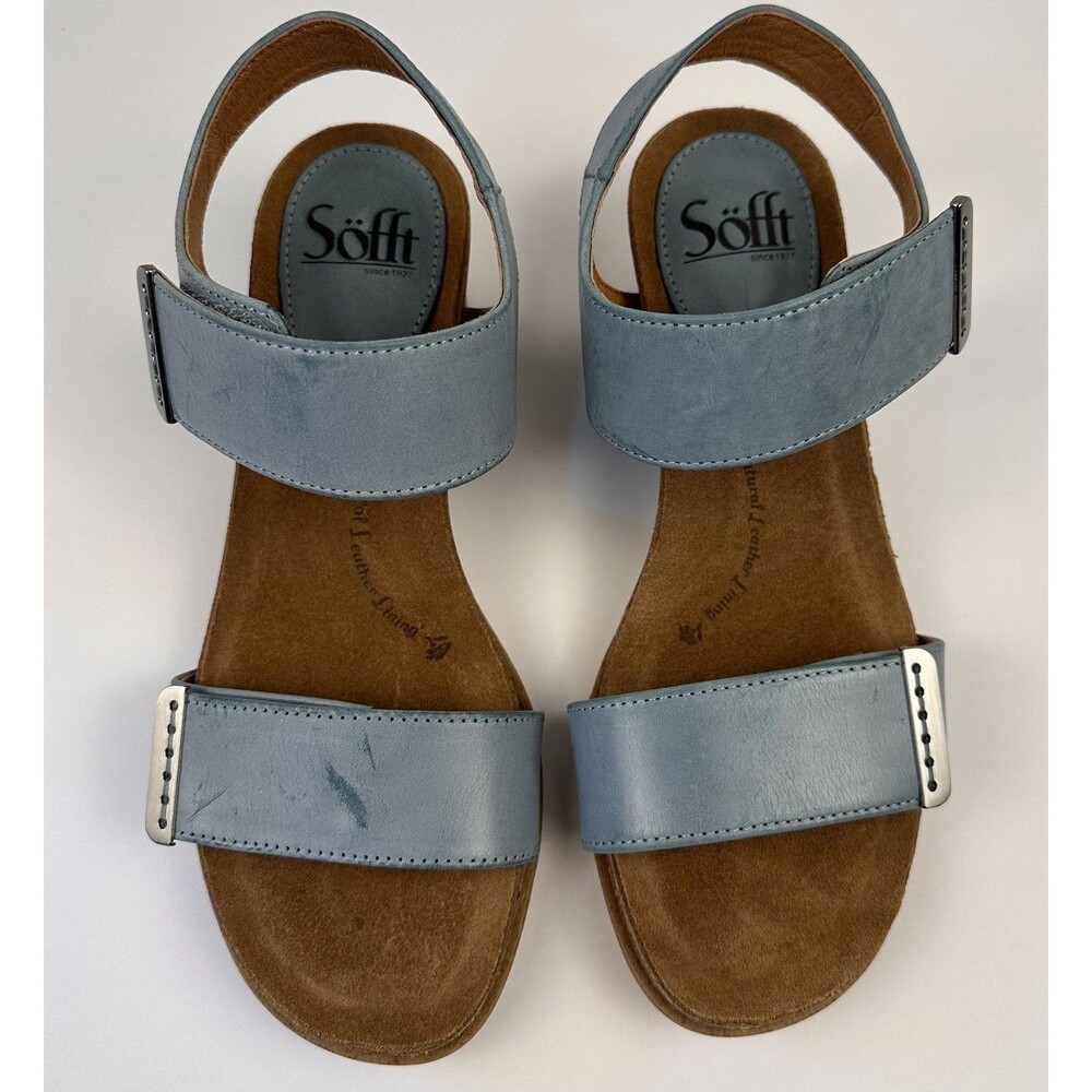 Sofft Verdi II Leather Sandal in Marine Teal Size 7M NWT *Scratches*